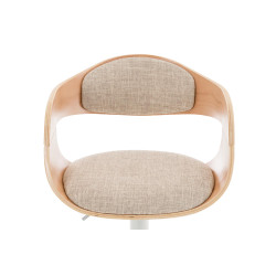 Tabouret de bar en tissu Kingston C nature/crème