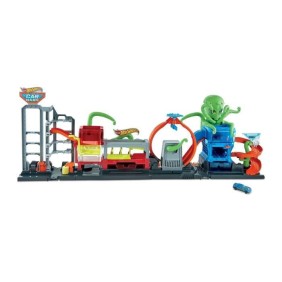 Hot Wheels City Station de Lavage Ultime Pieuvre 1,20 m de Long, avec Voiture Qui Change de Couleur dans l'Eau, HBY96