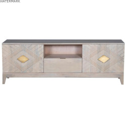 Meubles de télévision DKD Home Decor Beige Métal Bois de manguier 175 x 40 x 60 cm