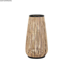 Vase DKD Home Decor Naturel Noir Métal Rotin 38 x 38 x 73 cm