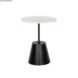Table d'appoint DKD Home Decor Noir Blanc Métal Marbre 40 x 40 x 50 cm