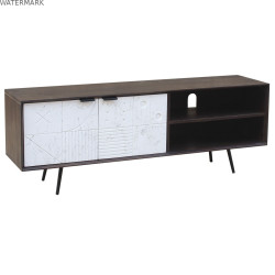 Meubles de télévision DKD Home Decor Brun foncé 140 x 35 x 50 cm Bois de manguier