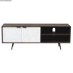 Meubles de télévision DKD Home Decor Brun foncé 140 x 35 x 50 cm Bois de manguier