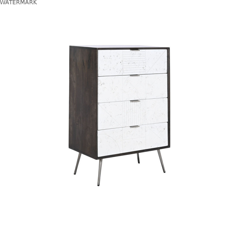Caisson à Tiroirs DKD Home Decor 70 x 40 x 105 cm Blanc Brun foncé Bois de manguier Caisson à Tiroirs DKD Home Decor 70 x 40 x 105 cm Blanc Brun foncé Bois de manguier