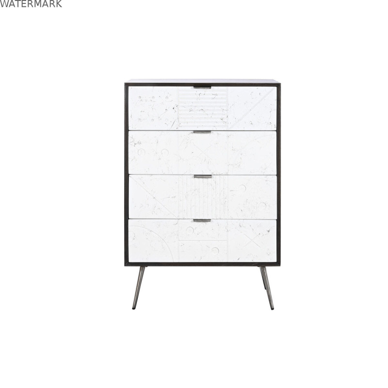 Caisson à Tiroirs DKD Home Decor 70 x 40 x 105 cm Blanc Brun foncé Bois de manguier