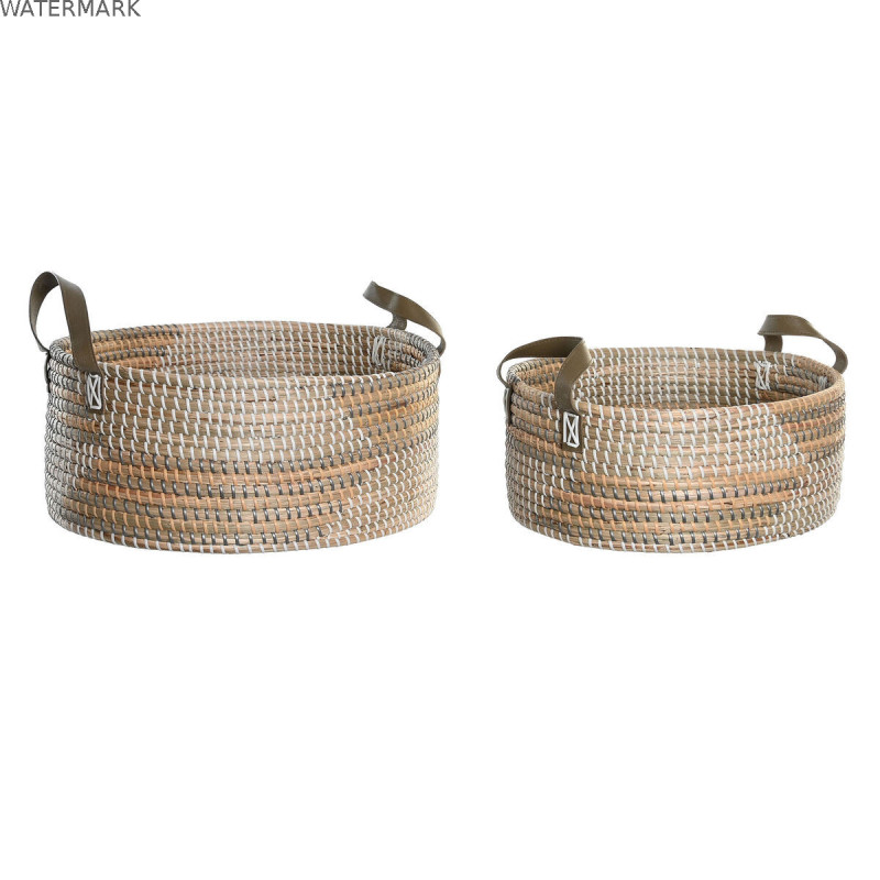 Set de basket DKD Home Decor 45 x 35 x 18 cm Polyuréthane Tropical Herbier marin Set de basket DKD Home Decor 45 x 35 x 18 cm Polyuréthane Tropical Herbier marin