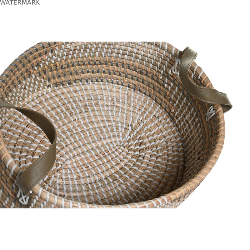Set de basket DKD Home Decor 45 x 35 x 18 cm Polyuréthane Tropical Herbier marin