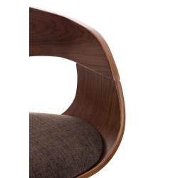 Sgabello da bar Kingston C in tessuto noce/marrone