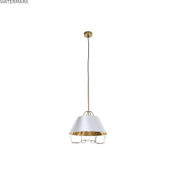 Suspension DKD Home Decor Blanc Doré PVC Métal 50 W 38 x 38 x 32 cm
