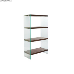 Étagère DKD Home Decor Brun foncé Verre Noyer Bois MDF 80 x 40 x 150 cm (1)