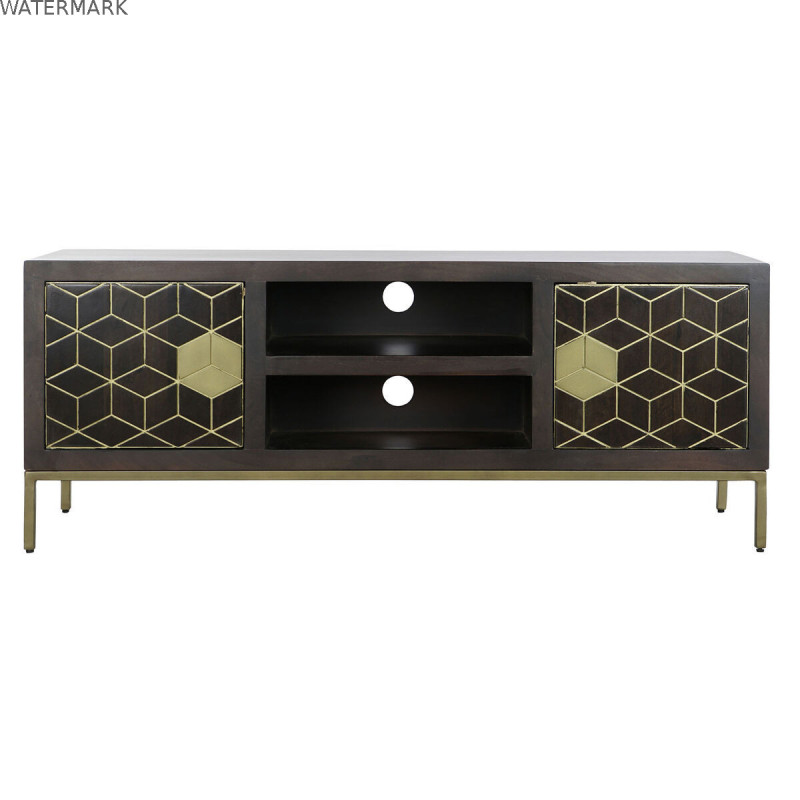 Meubles de télévision DKD Home Decor 140 x 40 x 55 cm Noir Métal Acacia