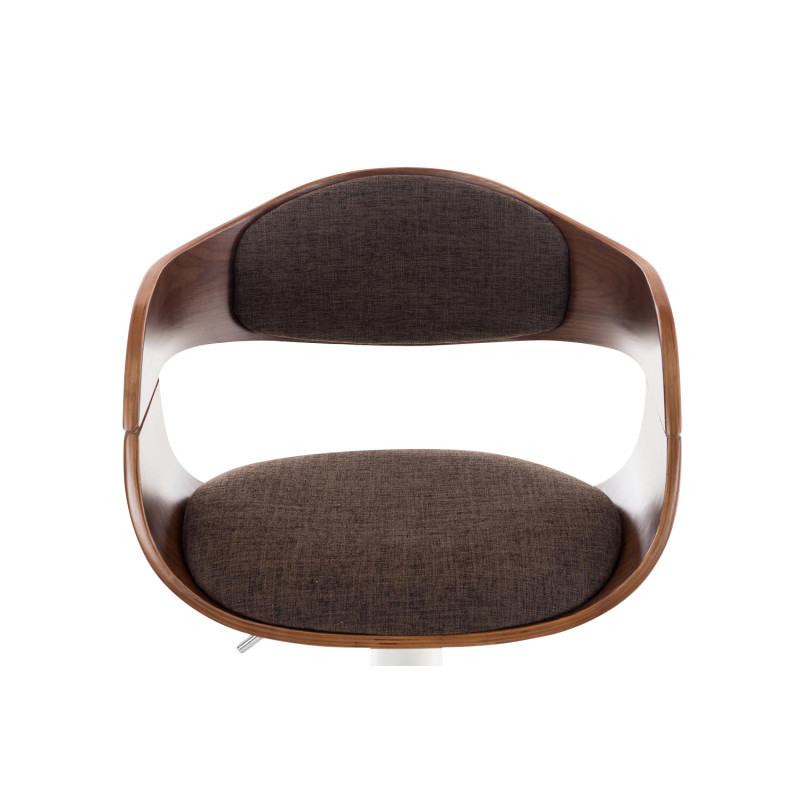 Tabouret de bar Kingston C en tissu noyer/marron