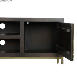 Meubles de télévision DKD Home Decor 140 x 40 x 55 cm Noir Métal Acacia