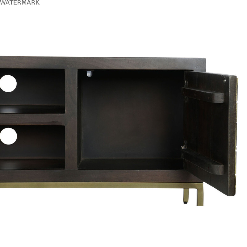 Meubles de télévision DKD Home Decor 140 x 40 x 55 cm Noir Métal Acacia