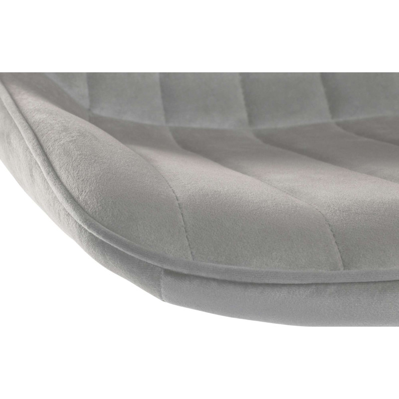 Set de 2 Taburetes de bar Toni en terciopelo Gris,Metal negro mate