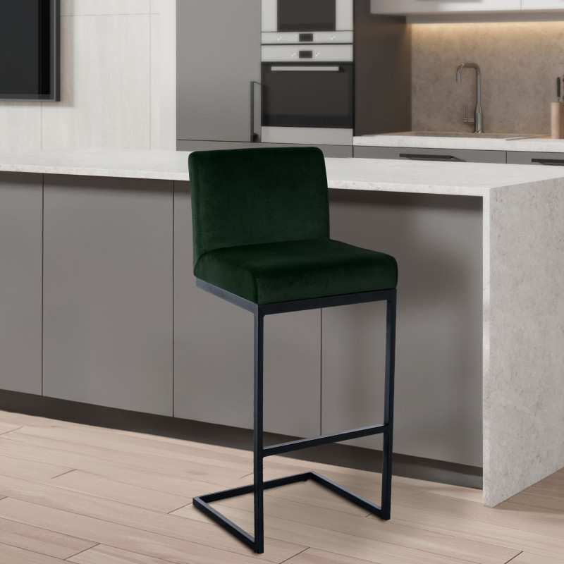 Tabouret de bar en velours Hopewell B