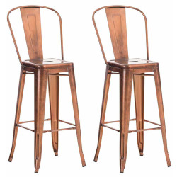Ensemble de 2 tabourets de bar Aiden cuivre