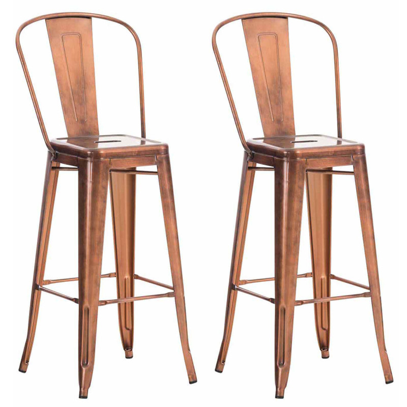 Ensemble de 2 tabourets de bar Aiden cuivre