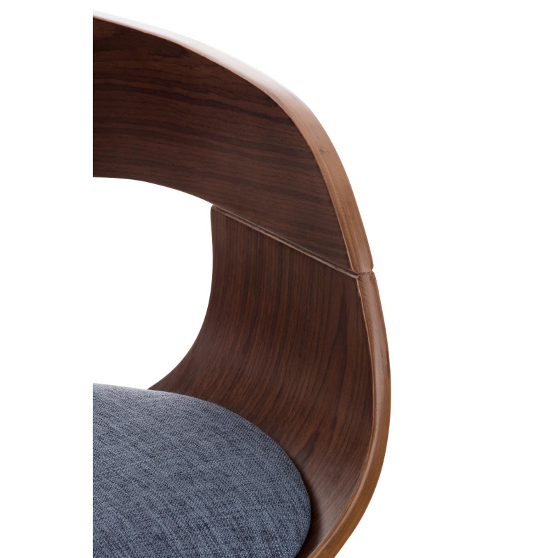 Sgabello da bar Kingston C in noce/tessuto blu