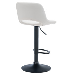 Tabouret de bar Camden, similicuir noir blanc