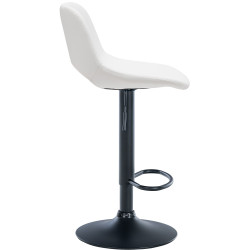 Tabouret de bar Camden, simili cuir noir et blanc
