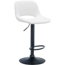 Tabouret de bar Camden, simili cuir noir et blanc