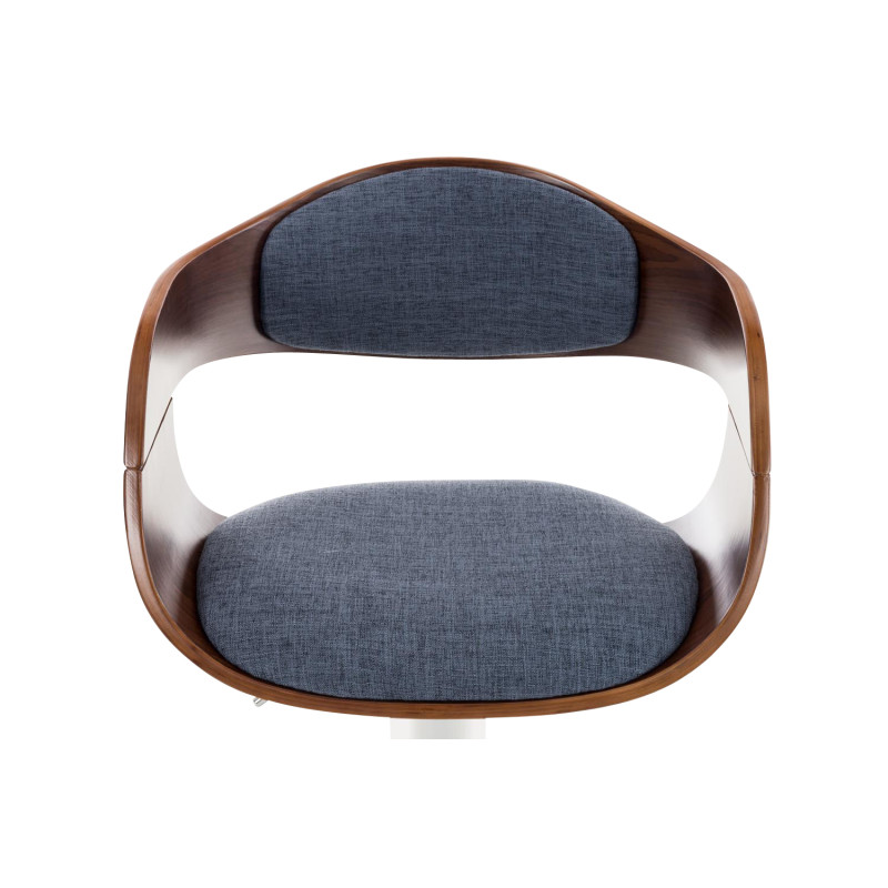 Sgabello da bar Kingston C in noce/tessuto blu