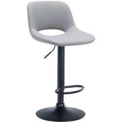 Tabouret de bar Camden, similicuir noir gris