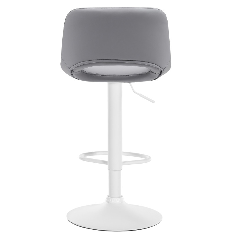 Tabouret de bar Camden, similicuir, blanc gris