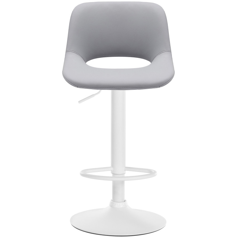 Tabouret de bar Camden, similicuir, blanc gris