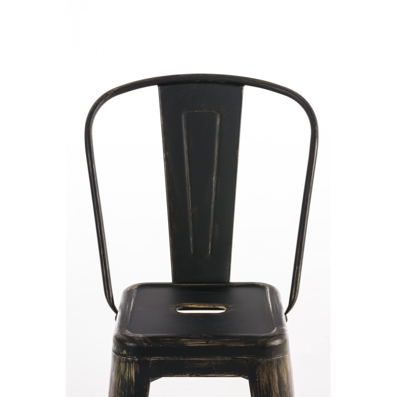 Ensemble de 2 tabourets de bar Aiden noir et or