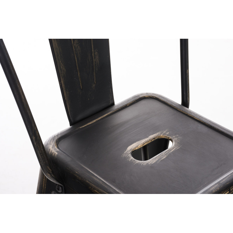 Ensemble de 2 tabourets de bar Aiden noir et or