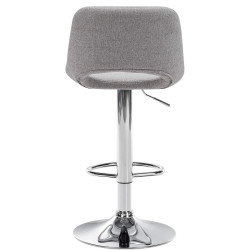 Tabouret de bar Camden tissu chrome gris clair