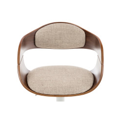 Tabouret de bar Kingston C tissu noyer/crème