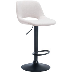 Tabouret de bar Camden, tissu noir crème