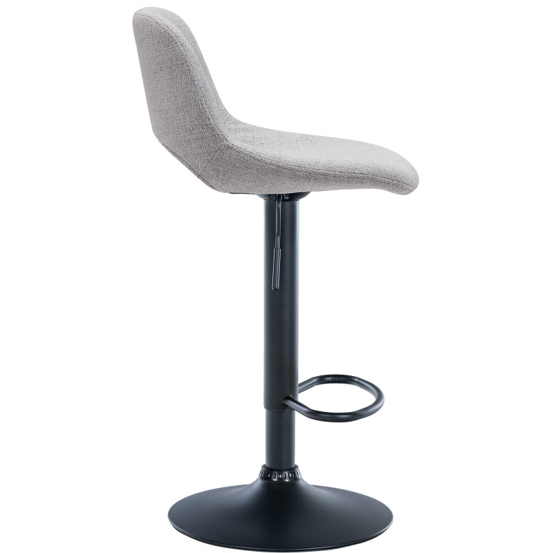 Tabouret de bar Camden, tissu noir gris clair