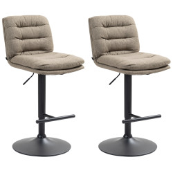 Lot de 2 tabourets de bar en tissu Damar noir