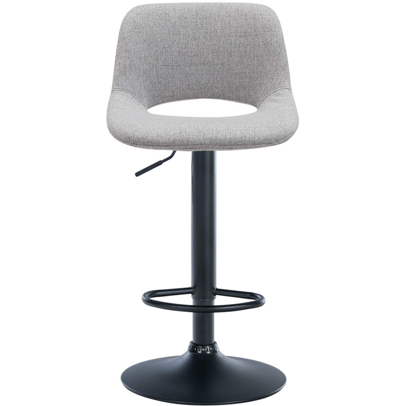 Tabouret de bar Camden, tissu noir gris clair