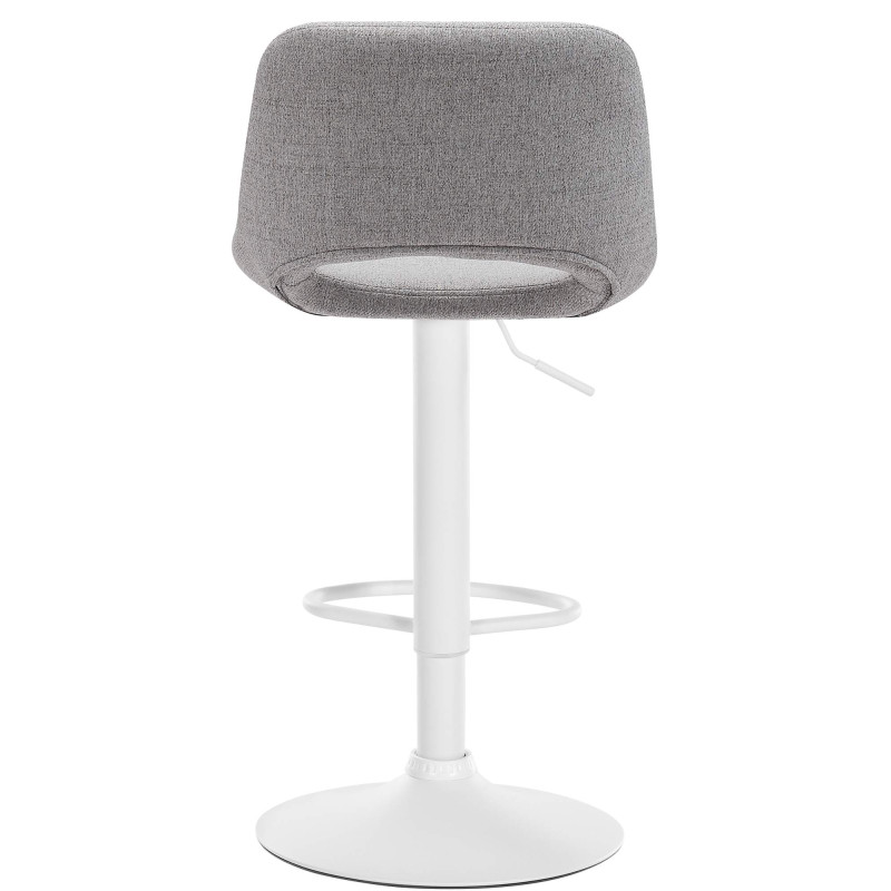 Taburete de bar Camden en tela Gris claro,Metal blanco mate