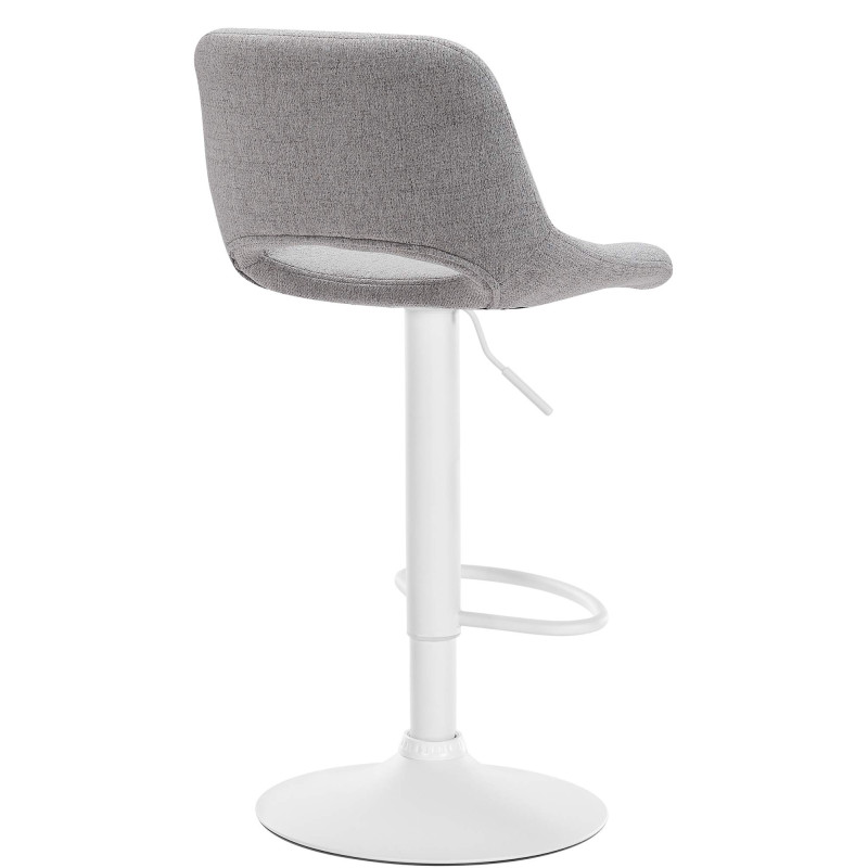 Tabouret de bar Camden, tissu blanc gris clair