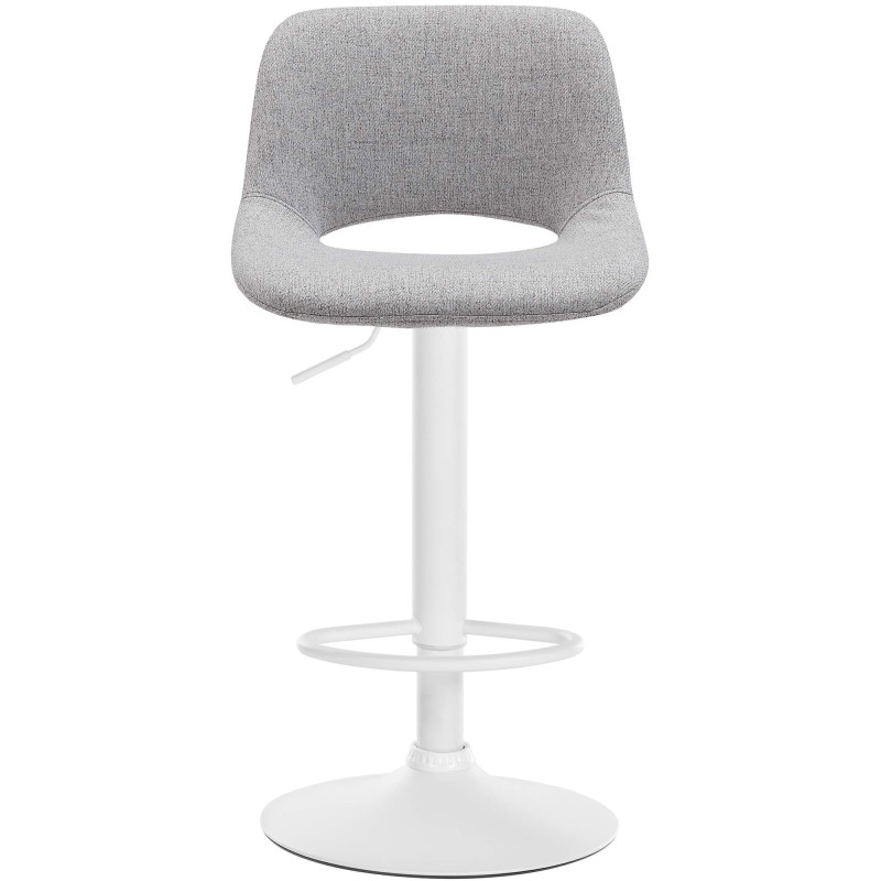 Tabouret de bar Camden, tissu blanc gris clair