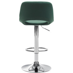 Tabouret de bar Camden en velours vert chrome