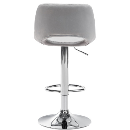 Tabouret de bar Camden velours chromé gris clair