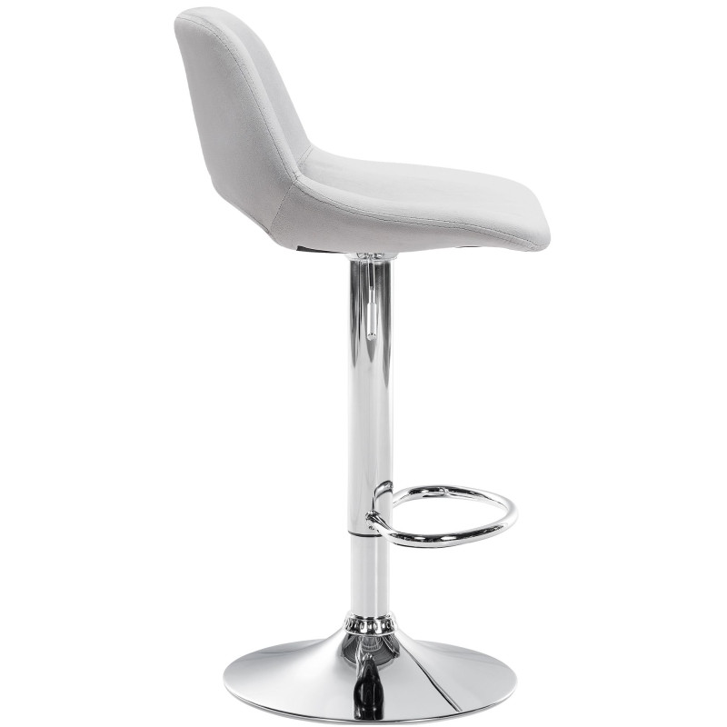 Tabouret de bar Camden velours chromé gris clair