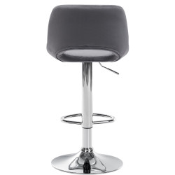 Tabouret de bar Camden velours chromé gris foncé