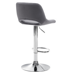 Tabouret de bar Camden, velours, chrome gris foncé