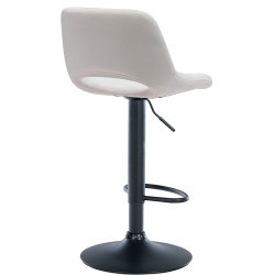 Taburete de bar Camden en terciopelo Crema,Metal negro mate