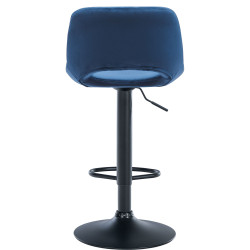Tabouret de bar Camden en velours noir bleu