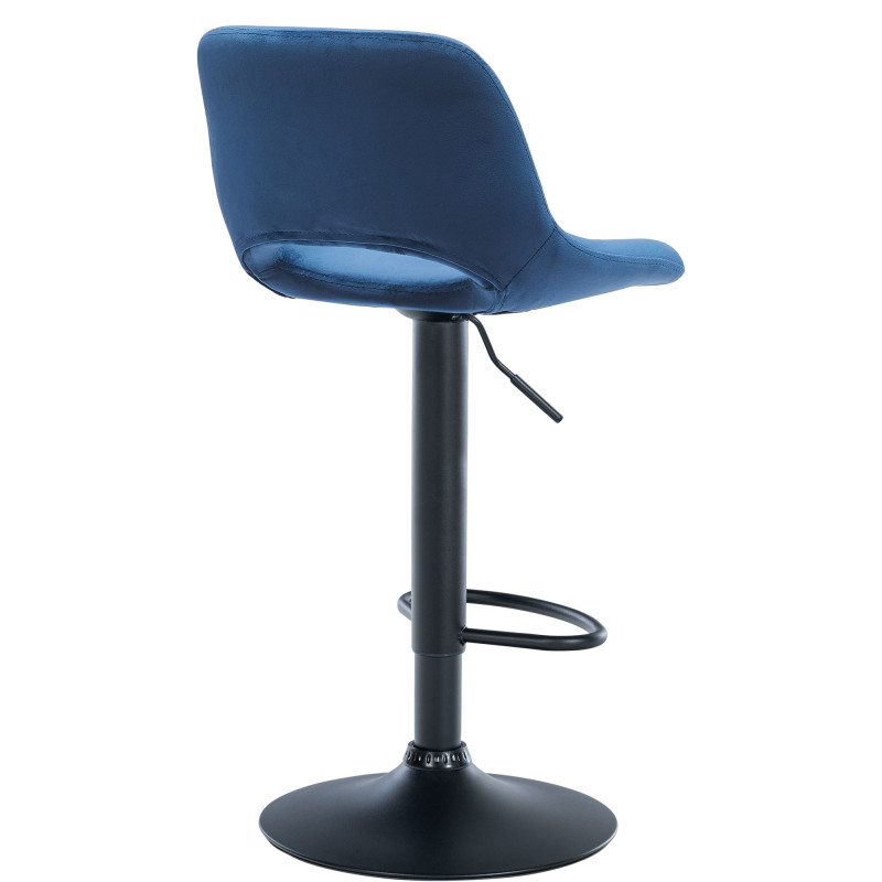 Tabouret de bar Camden en velours noir bleu