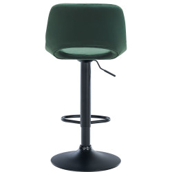 Tabouret de bar Camden velours noir vert